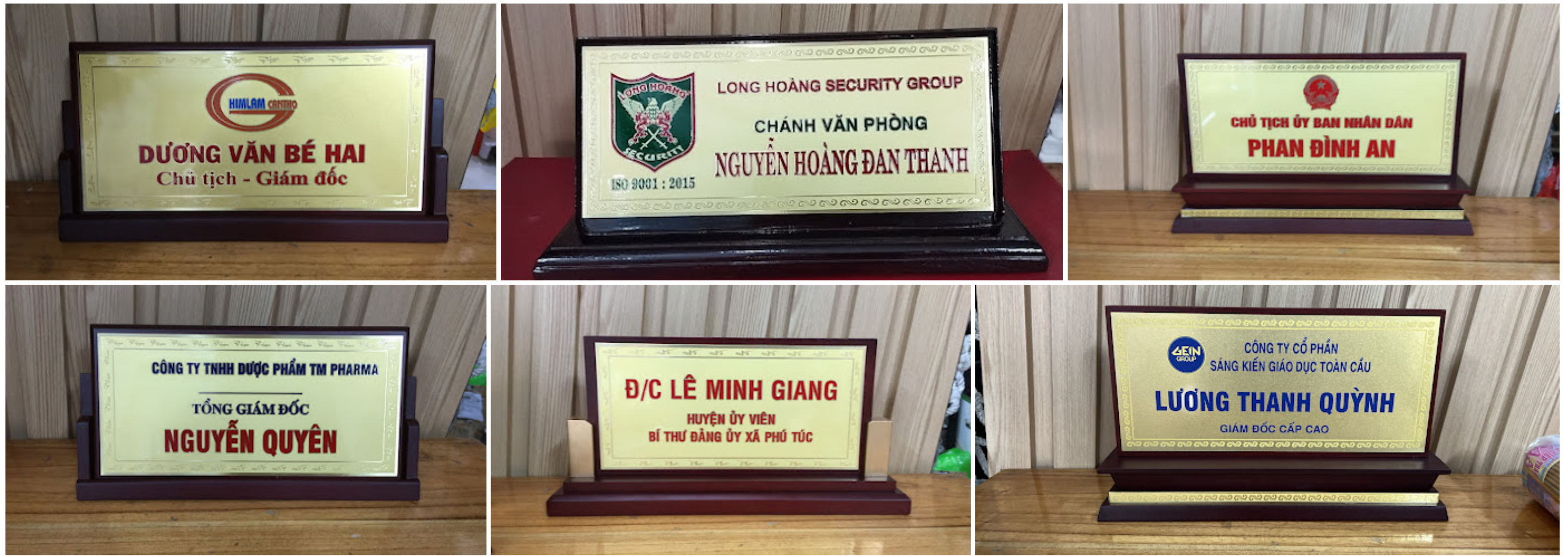 bảng chức danh để bàn tại Lê Minh