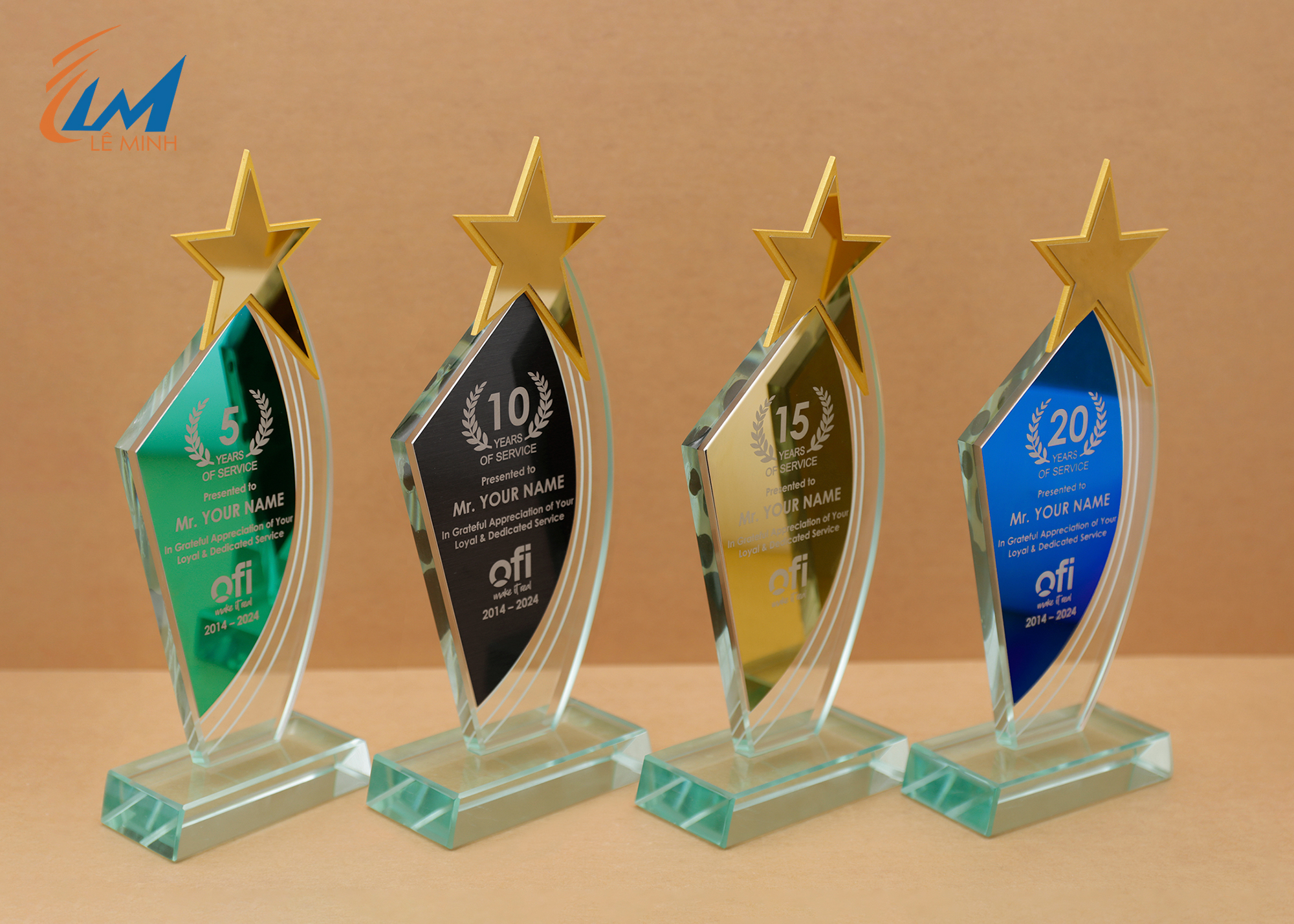 Mẫu kỷ niệm chương pha lê 