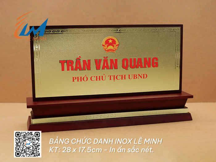 GỖ INOX IN UV - BẢNG CHỨC DANH ĐỂ BÀN