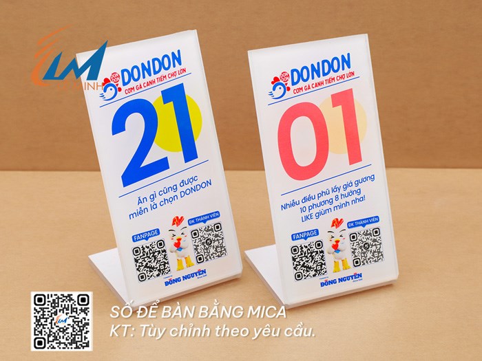 BẢNG SỐ ĐỂ BÀN MICA