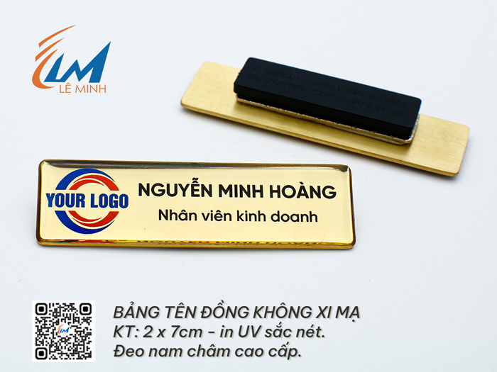 BẢNG TÊN ĐỒNG KHÔNG XI VÀNG IN UV