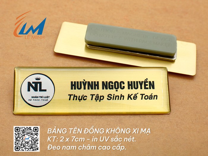 BẢNG TÊN ĐỒNG KHÔNG XI VÀNG IN UV