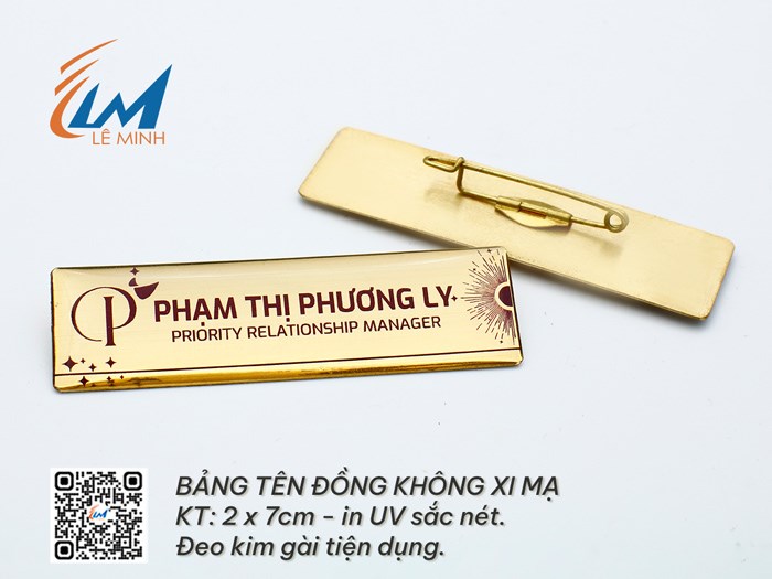 BẢNG TÊN ĐỒNG KHÔNG XI VÀNG IN UV