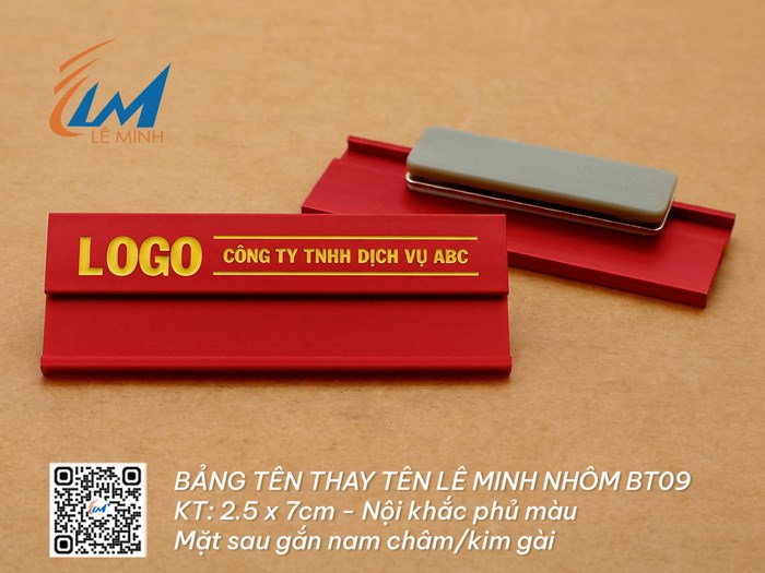 BẢNG TÊN THAY TÊN BT09 KHẮC ĐỔ MÀU