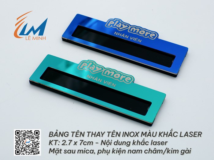 BẢNG TÊN THAY TÊN INOX MÀU KHẮC LASER DÁN MICA