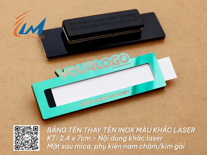 BẢNG TÊN THAY TÊN INOX MÀU KHẮC LASER DÁN MICA