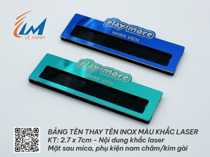 BẢNG TÊN THAY TÊN INOX MÀU KHẮC LASER DÁN MICA