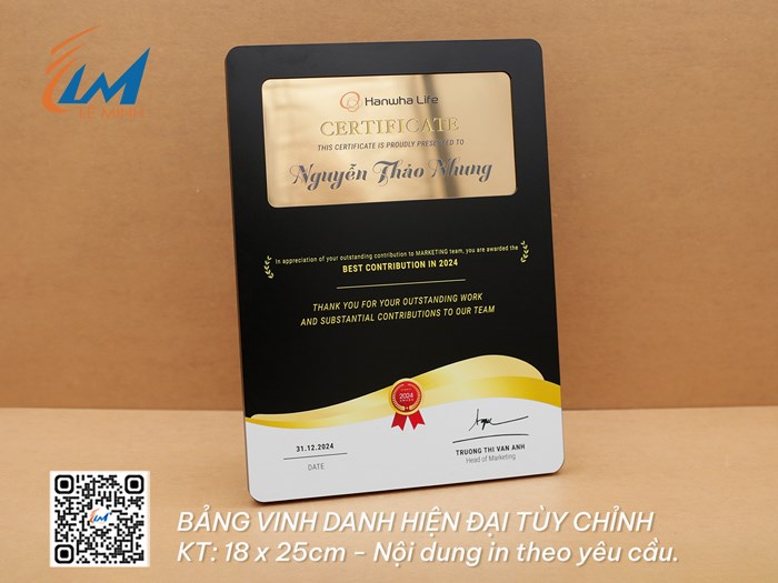 BẢNG VINH DANH GƯƠNG TÙY CHỈNH