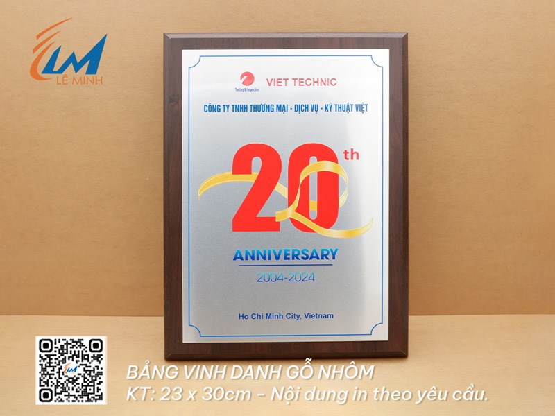 LÀM BẢNG VINH DANH 23CM X 30CM