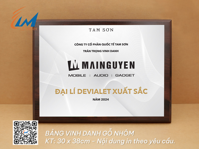 Sản xuất bảng vinh danh gỗ nhôm