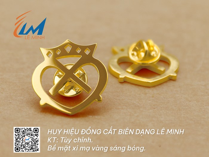 HUY HIỆU CẮT CHỮ LOGO MẠ VÀNG/BẠC