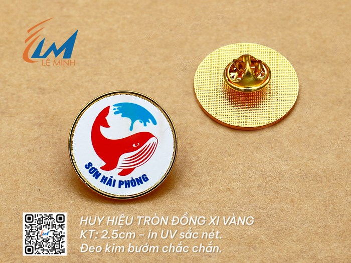 HUY HIỆU ĐỒNG DÀY XI VÀNG/BẠC IN THEO YÊU CẦU