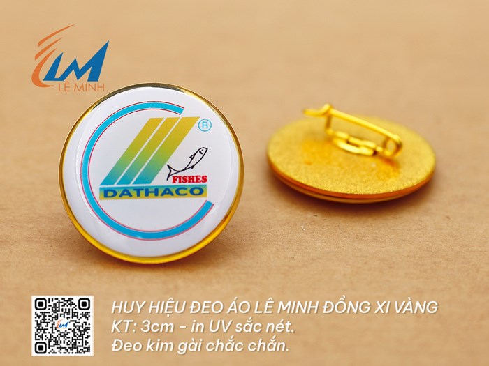 HUY HIỆU TRÒN BẰNG ĐỒNG XI VÀNG/BẠC IN UV 