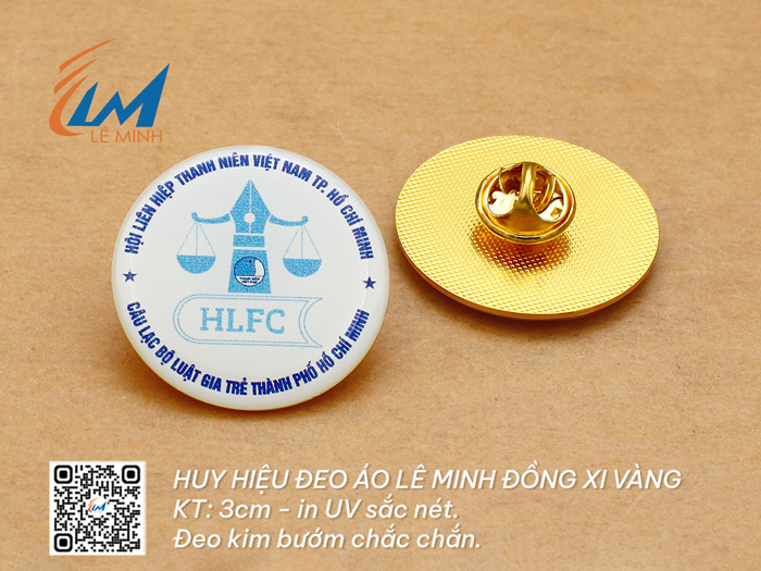HUY HIỆU TRÒN BẰNG ĐỒNG XI VÀNG/BẠC IN UV