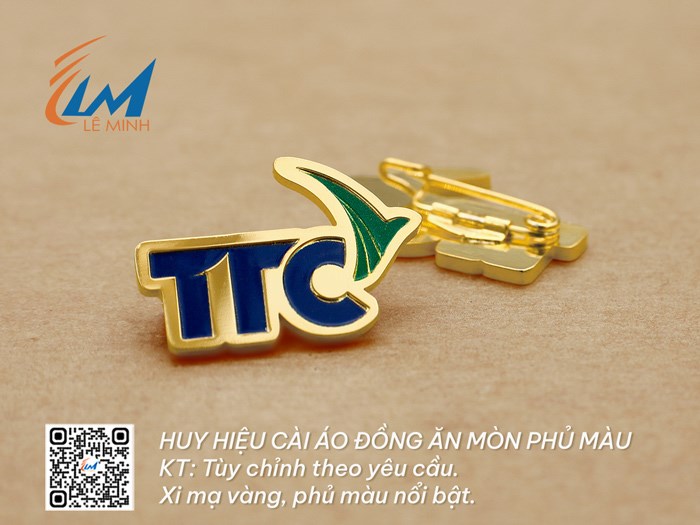 HUY HIỆU CÀI ÁO MẠ VÀNG PHỦ MÀU