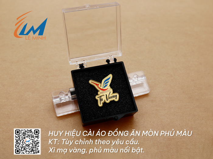 HUY HIỆU CÀI ÁO MẠ VÀNG PHỦ MÀU
