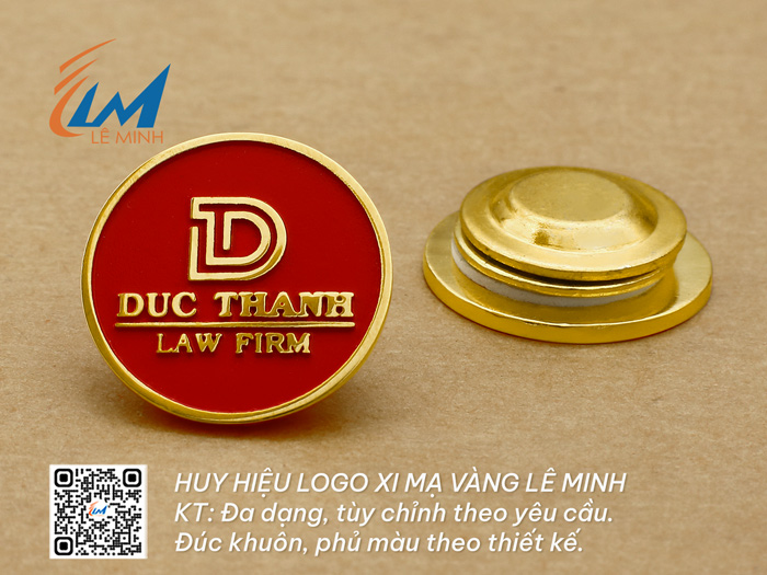 HUY HIỆU LOGO ĐỒNG ĐÚC KHUÔN MẠ VÀNG/BẠC ĐỔ MÀU 