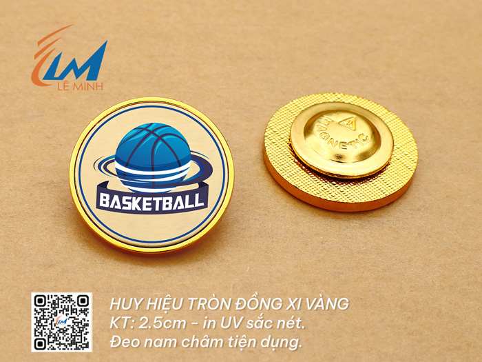 HUY HIỆU ĐỒNG DÀY XI VÀNG/BẠC IN THEO YÊU CẦU
