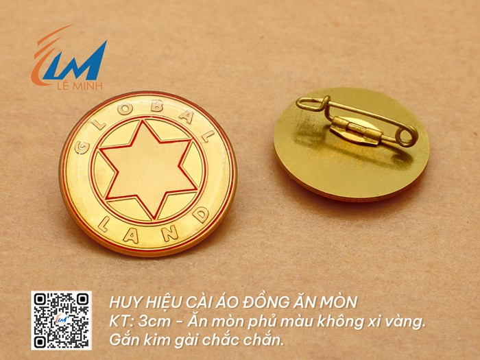 HUY HIỆU TRÒN BẰNG ĐỒNG ĂN MÒN