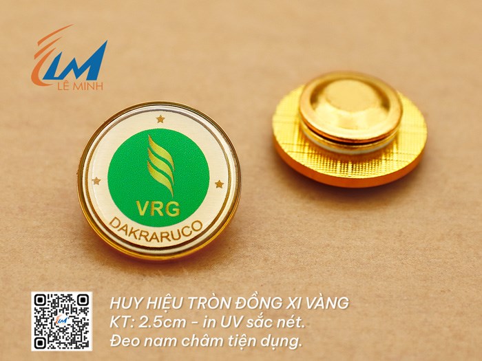 HUY HIỆU ĐỒNG DÀY XI VÀNG/BẠC IN THEO YÊU CẦU