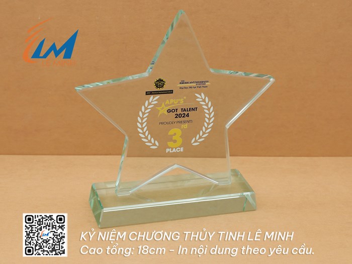 Mẫu kỷ niệm chương pha lê phổ biến giá từ 190k - 325k